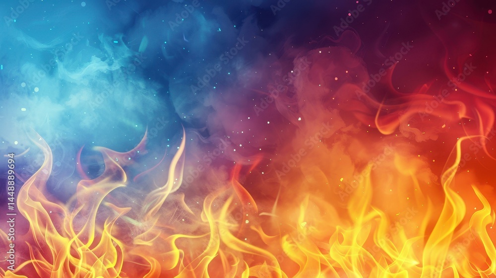 Poster vivid fire spark overlay combines smoke and flame, creating a stunning visual of heat and energy in 