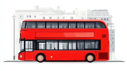 A vibrant red doubledecker bus parked on a street showcasing urban transportation and city li
