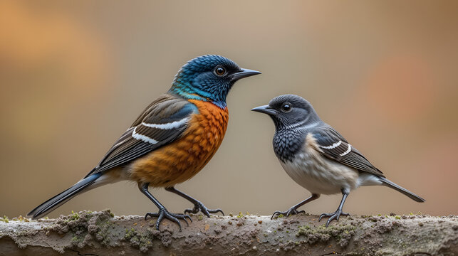 Autumn Birds A Tanager and a DarkEyed Junco