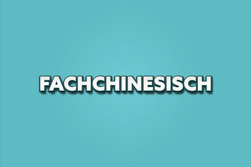 Fachchinesisch (Technical jargon) - A turquoise banner illustration with white text.