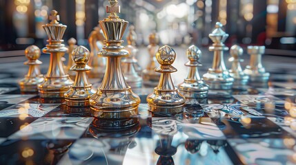 Surreal quantum chessboard where pieces exist in multiple positions at once
