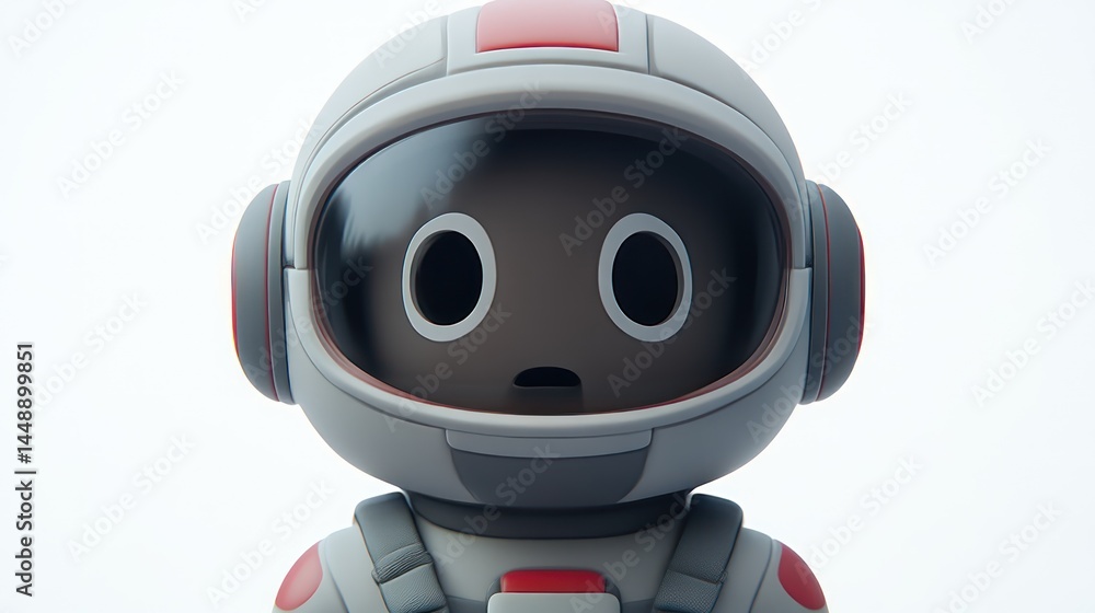 Aufkleber futuristic robot wearing a space helmet with expressive eyes ideal for technology and science