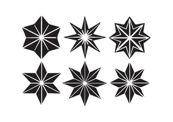 Sparkle star icon set, Sparkle star Silhouette Vector