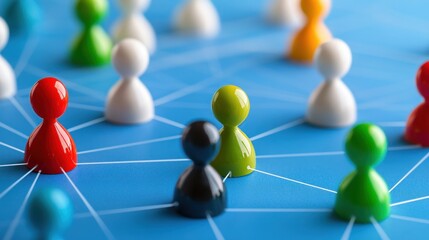 Obraz premium Colorful Network: Abstract Representation of Connections and Teamwork