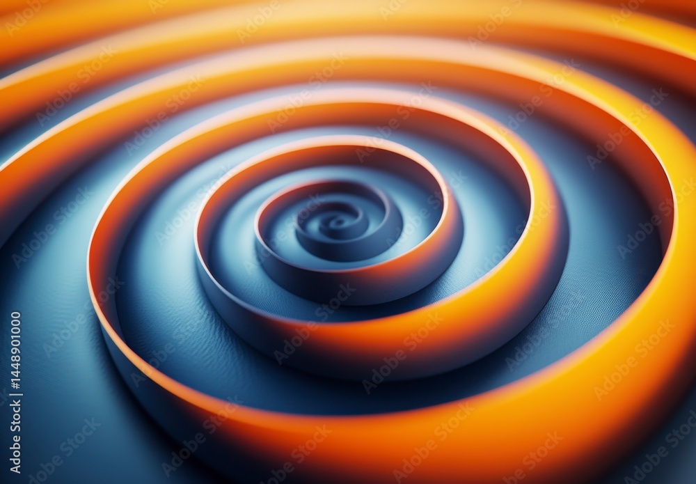 Aufkleber abstract spiral design with orange and blue colors a three dimensional rendered image with twisted m