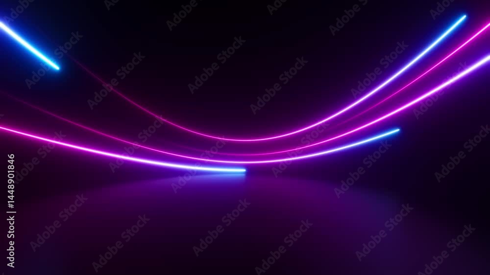 Poster neon energy beams abstract background. colorful rays of light animation. shiny lasers motion texture