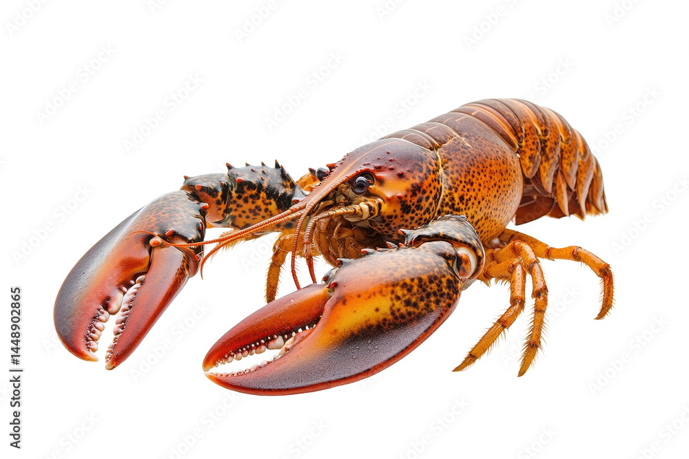 Aufkleber Lobster with vibrant red shells and large claws captured against a transparent background ideal for culinary and marine-themed projects