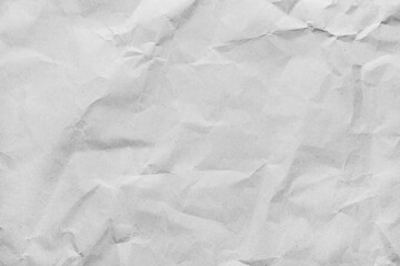 Recycled crumpled white colored paper texture. Wrinkled craft paper background, rough cardboard...