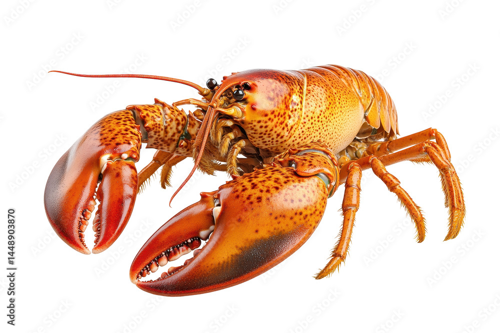 Aufkleber Lobster with vibrant red shells and large claws captured against a transparent background ideal for culinary and marine-themed projects