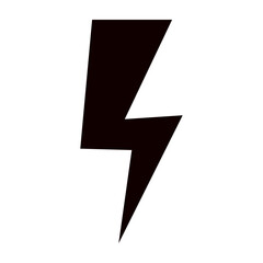 Thunder hand style comic energy flash. Drawn lightning bolt electric icon. Flat vector illustration isolated on white background.