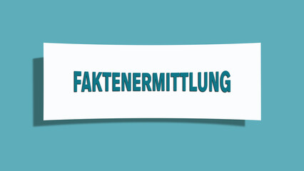 Faktenermittlung (Fact finding) - A card isolated on light green background.