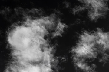 Fluffy Cloud Texture on Black for Photoshop Overlays on Photos Images and Designs