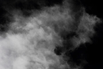 Isolated Real White Clouds on Black Background for Visual Effects on Photos and Designs