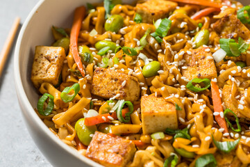 Homemade Healthy Asian Tofu Noodles