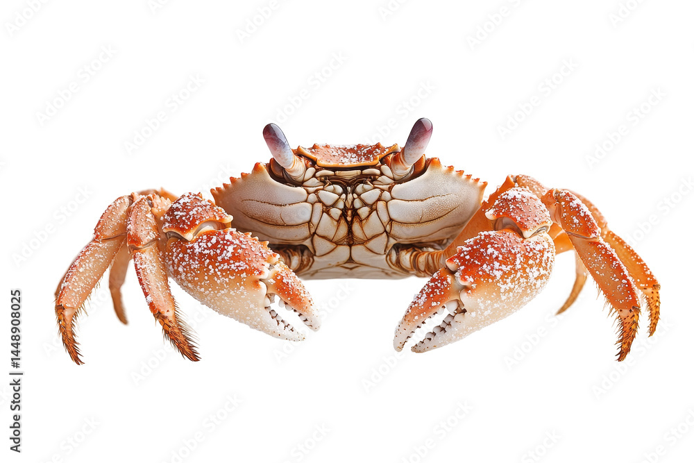 Poster Crab with distinctive claws and detailed shell features on a transparent background ready for culinary presentation or artistic use
