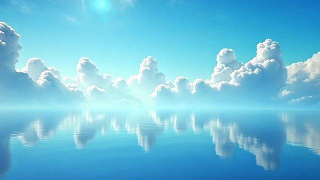 Sea blue sky generation AI background