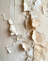 Fototapeta premium Aged peeling wall paint texture with cracks and layers