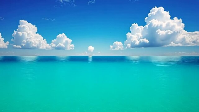 Sea blue sky generation AI background