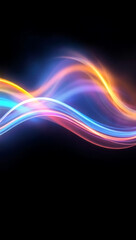 Abstract Neon Waves: Vibrant Light, Glow, and Elegance in Dynamic Digital Patterns