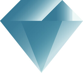 Elegant Shiny Multicolor Diamond Icon – Minimal Side Profile Vector for Luxury UI, Web & Branding Design