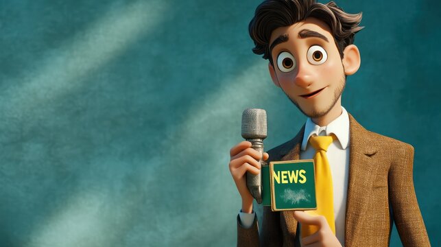 A news reporter holding a microphone ready to deliver the latest updates