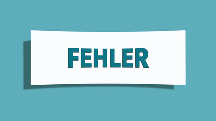 Fehler (Mistake) - A card isolated on light green background.