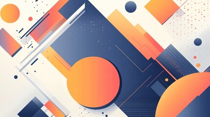 Obraz premium Abstract Geometric Composition: A Symphony of Shapes and Hues