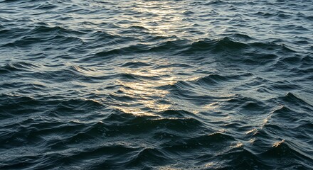 Fototapeta premium Ocean Waves: Sunlit Surface, Serene Aquatic Impressionism