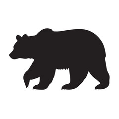 Fototapeta premium Bear silhouette vector image for design projects and educational resources black bear walking illustration