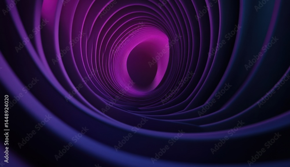 Poster abstract background with a purple and blue gradient, 3d render, simple shapes, curved lines, dark ba