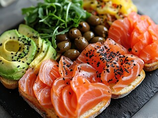 Delicious Smoked Salmon and Avocado Toast Platter