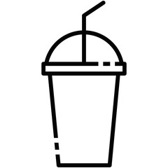vector illustration beverage take out cup with straw 