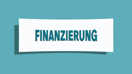 Finanzierung (financing) - A card isolated on light green background.