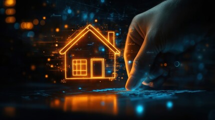 Digital Home Representation with Hand Interaction and Data Visualization Elements