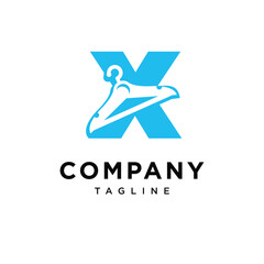Obraz premium Letter X Clothes Hanger Icon Vector Logo