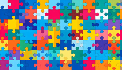 Colorful Multicolored Puzzle Pieces Background