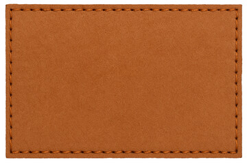 brown leather label