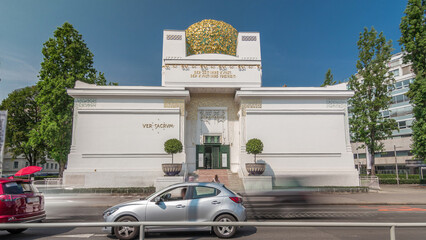 The Secession Building timelapse hyperlapse - exhibition hall. Vienna, Austria.