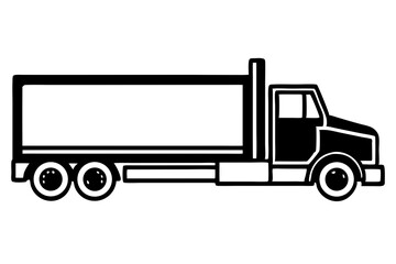Construction Truck Silhouette: A stark black and white silhouette of a sturdy construction truck, poised ready for work. Perfectly depicting the strength, utility.