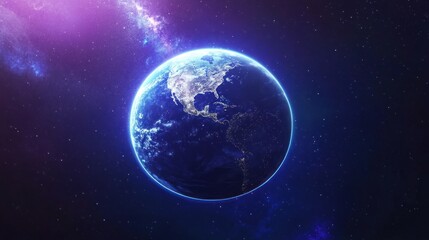 Obraz premium Stunning Celestial View: Earth's Night Lights from Space