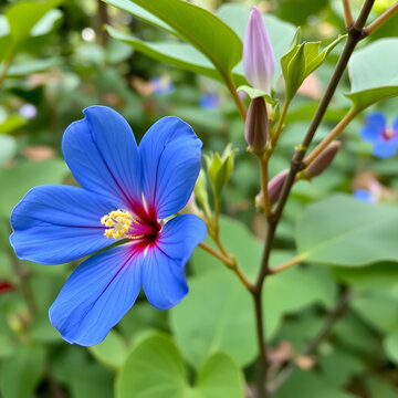 Blue mahoe flower in garden