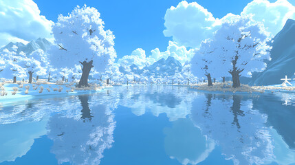 Winter river landscape