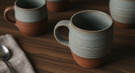 Ceramic Mug on Wood Table