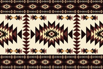 Native pattern american tribal indian ornament pattern geometric ethnic textile pattern navajo mexican fabric seamless Vector decoration fashion