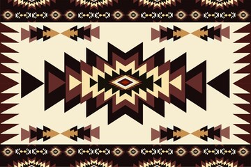 Native pattern american tribal indian ornament pattern geometric ethnic textile pattern navajo mexican fabric seamless Vector decoration fashion