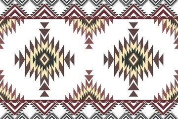 Native pattern american tribal indian ornament pattern geometric ethnic textile pattern navajo mexican fabric seamless Vector decoration fashion