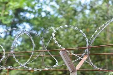 close up of a fence wire	
