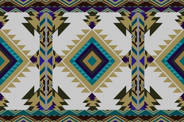 Native pattern american tribal indian ornament pattern geometric ethnic textile pattern navajo mexican fabric seamless Vector decoration fashion