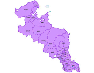 京都府　地図　紫　斑点　イラスト