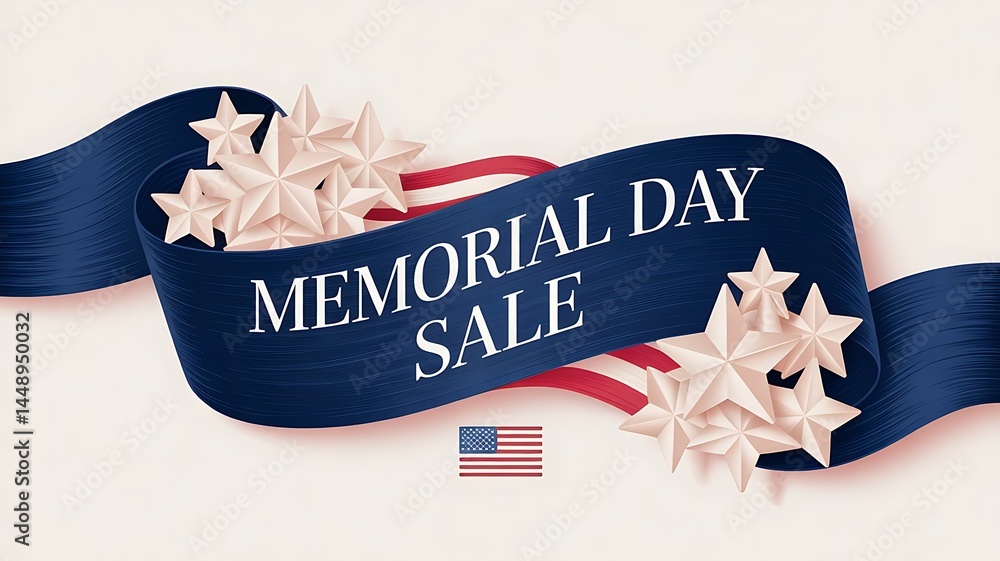 Poster memorial day sale website banner header template created with generative ai